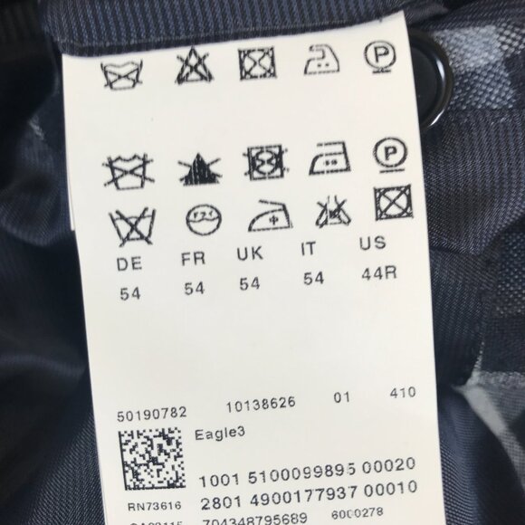 Blue & Grey Check Hugo Boss Wool Blazer - Picture 12 of 16